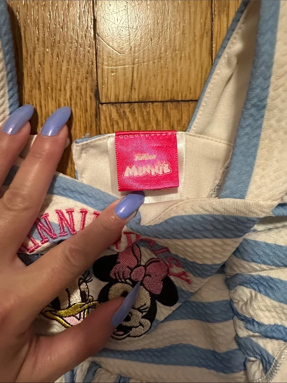 Disney Blue and White Striped Minnie & Daisy Sundress